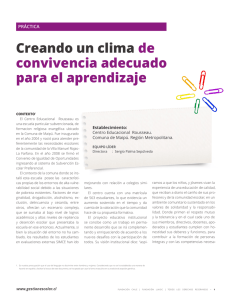 Creando un clima de convivencia adecuado para el aprendizaje