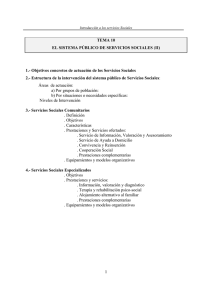 1 TEMA 10 EL SISTEMA PÚBLICO DE SERVICIOS SOCIALES (II) 1