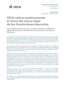 CECA valora positivamente el cierre del marco legal de las
