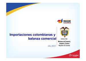 Importaciones colombianas y balanza comercial