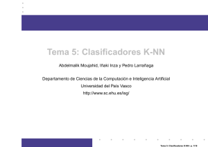 Tema 5: Clasificadores K-NN