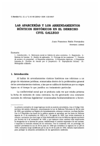 aparcerías y los arrendamientos rusticos históricos en el derecho