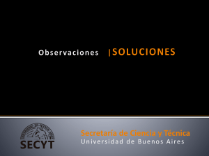 Observaciones / Soluciones - Universidad de Buenos Aires
