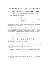 8.4. criterio de estabilidad por el metodo directo de liapunov