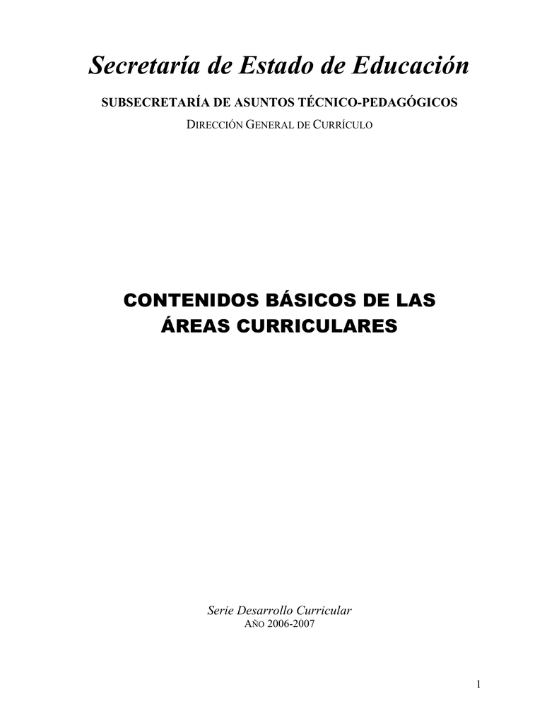 Contenidos Básicos De Las áreas Curriculares