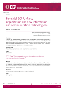 Panel del ECPR, «Party organization and new information and