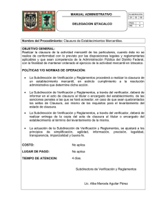 Clausura de Establecimientos Mercantiles: Manual Administrativo