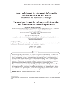 Usos y pr&aacute;cticas de las t&eacute;cnicas de informaci&oacute;n y de la