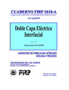 Doble Capa Eléctrica Interfacial - Laboratorio FIRP