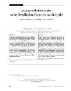 Opinions of decision-makers on the liberalization of abortion laws in