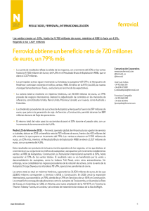 Las ventas crecen un 10%, hasta los 9.700 millones de euros