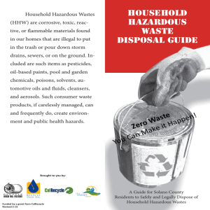 Household Hazardous Waste Disposal Guide