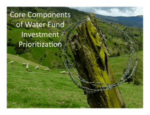 Core Components of Water Fund Investment Priori za on