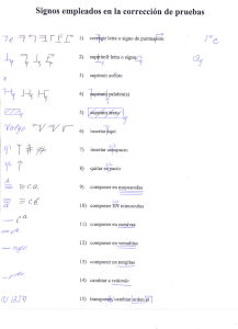 Signos empleados en la corrección de pruebas