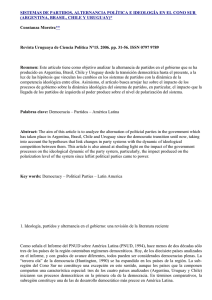 SISTEMAS DE PARTIDOS, ALTERNANCIA POLÍTICA E IDEOLOGÍA