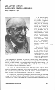 LUIS ANTONIO SANTALÓ: MATEMÁTICO, c¡5mínco. EDUCADOR