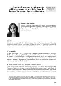 Derecho de acceso a la informaci&oacute;n p&uacute;blica: comentarios a un fallo