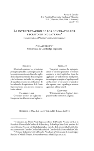 La interpretación de los contratos por escrito en inglaterra*