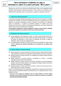 Para extranjeros residentes en Japón: Información sobre el número