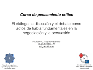 Pensamiento crítico - Diálogo, discusión, debate