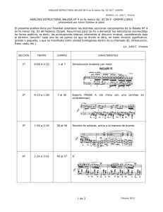 Análisis formal de la BALADA No.4, Op.52 en Fa menor de Fryderyk
