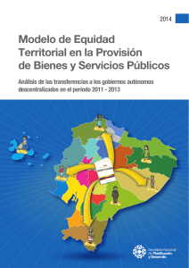 Modelo de Equidad Territorial en la Provisión de Bienes y Servicios