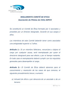 REGLAMENTO COMITÉ DE ETICA Asociación de Pilotos de Chile