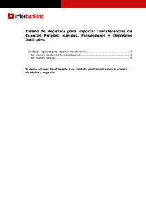 Diseño de Registros para importar Transferencias de