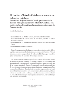 El Institut d`Estudis Catalans, academia de la