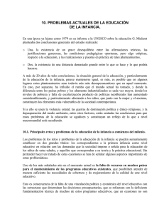 10. PROBLEMAS ACTUALES DE LA EDUCACI&Oacute;N DE LA INFANCIA.