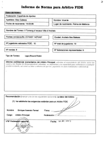 Informe de Norma para Arbitro FIDE