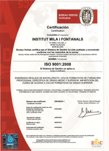 Certificación - Institut Milà i Fontanals