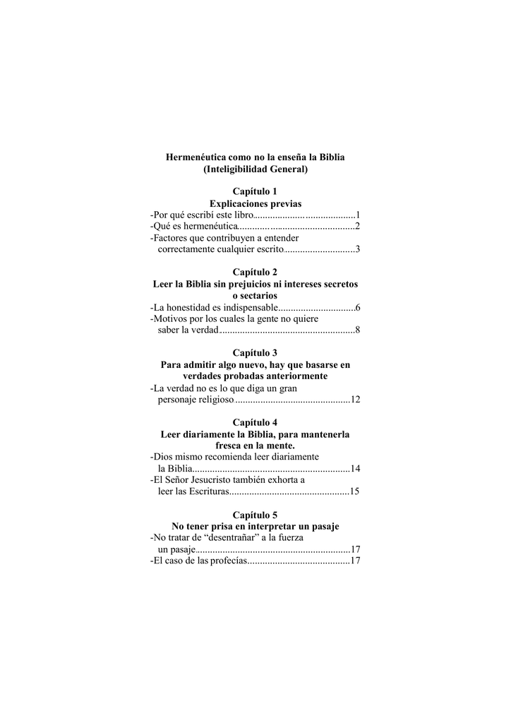 Hermeneutica Como No La Ensena La Biblia Inteligibilidad General