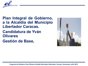 Plan Integral de Gobierno, a la Alcaldía del Municipio Libertador