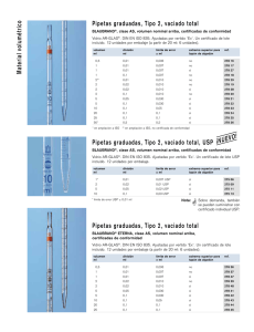 Pipetas graduadas, Tipo 2, vaciado total