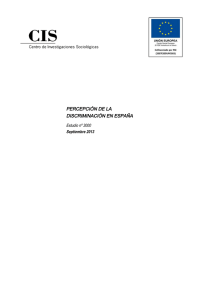 PERCEPCIÓN DE LA DISCRIMINACIÓN EN ESPAÑA