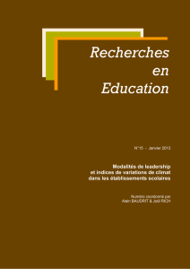 Lire la revue - Recherches en Education