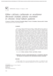 Either calcium carbonate or sevelamer decrease