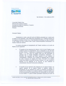 2010-10-11 Carta El Salvador a RD notificando Escrito