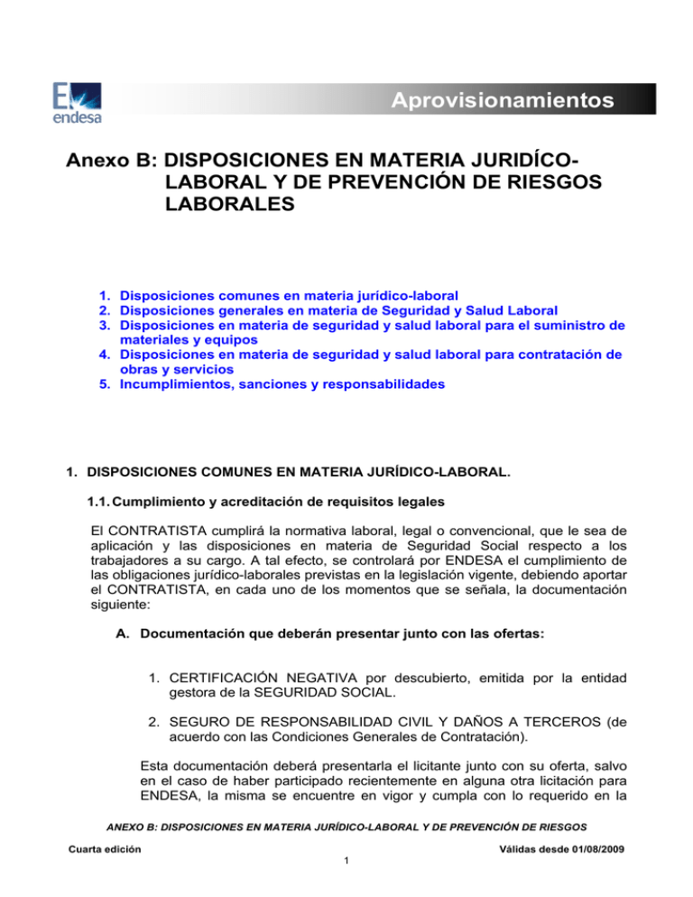 Annex B - Disposiciones En Materia