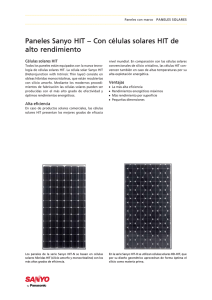 Paneles Sanyo HIT – Con células solares HIT de alto rendimiento
