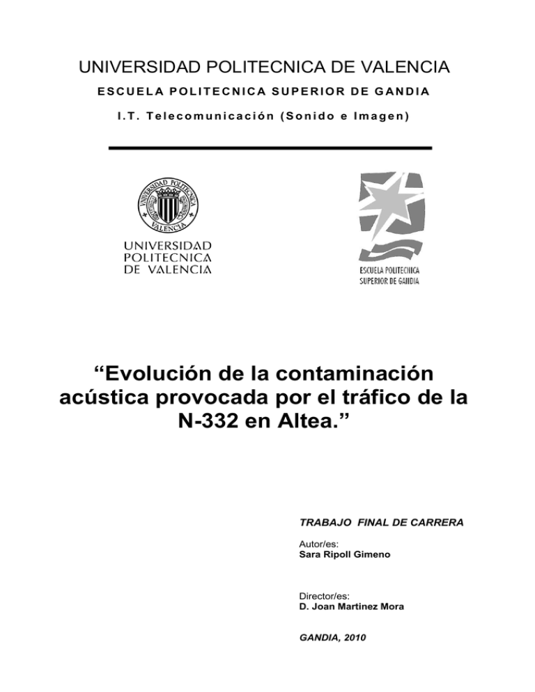 Evolución De La Contaminación Acústica Provocada Por El