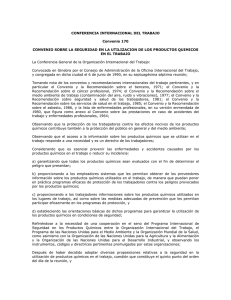 CONFERENCIA INTERNACIONAL DEL TRABAJO Convenio 170