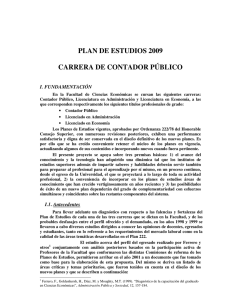 PLAN DE ESTUDIOS 2009 CARRERA DE CONTADOR PÚBLICO