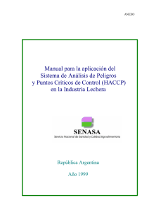 Manual HACCP Lacteos - Dirección General de Educación Técnica