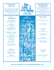 parish information - Our Lady of the Valley Catholic Church