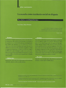 La escuela como territorio social en disputar