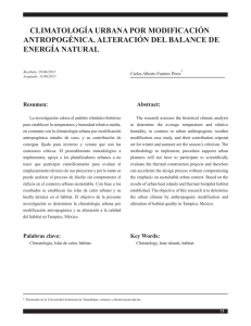 Climatología urbana por modificación antropogénica. Alteración del