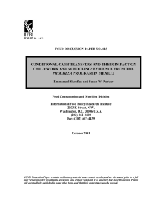 Conditional Cash Transfers and Their Impact on Child Work and