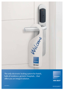 The only electronic locking system for hotels, halls of residence